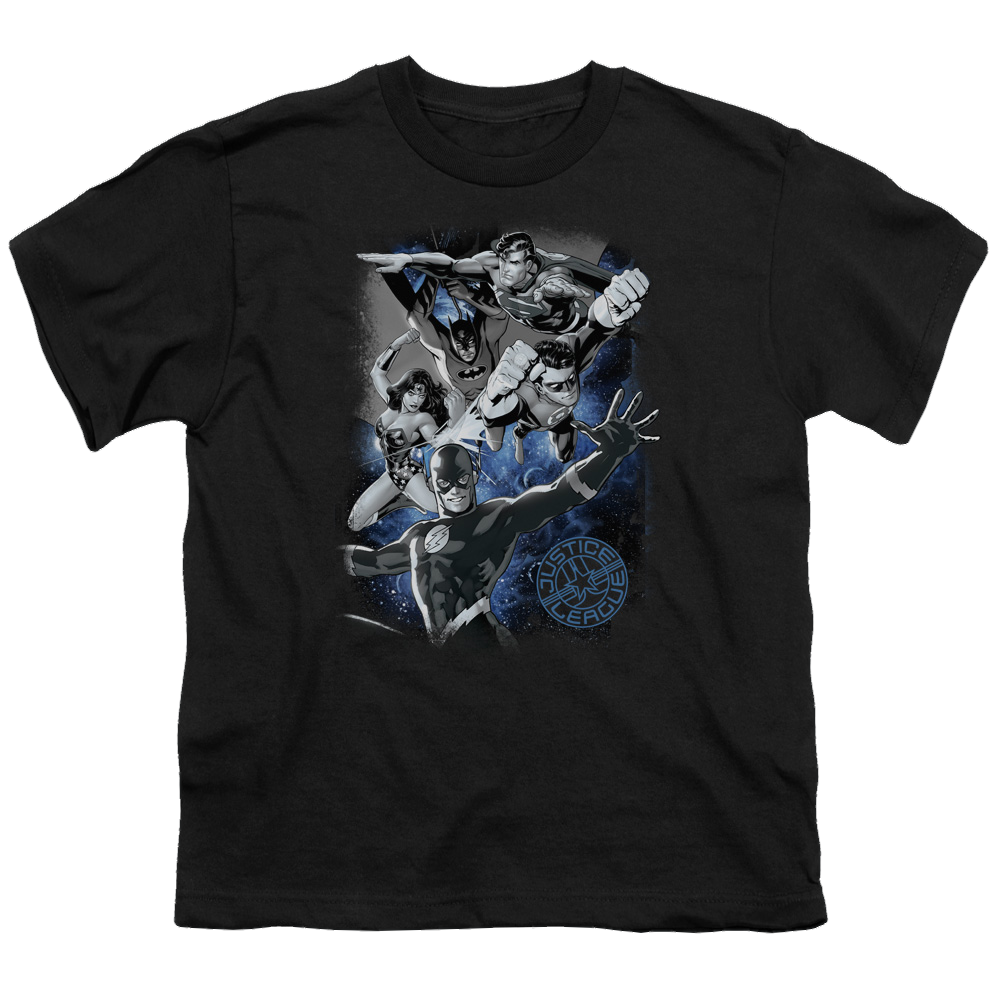 Justice League Galactic Attack Nebula - Youth T-Shirt Youth T-Shirt (Ages 8-12) Justice League   