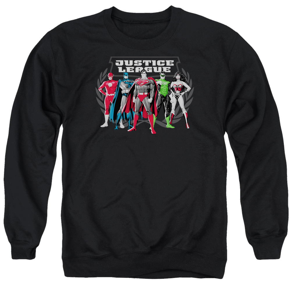 Justice League The Big Five Men's Crewneck Sweatshirt Men's Crewneck Sweatshirt Justice League   