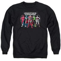 Justice League The Big Five Men's Crewneck Sweatshirt Men's Crewneck Sweatshirt Justice League   