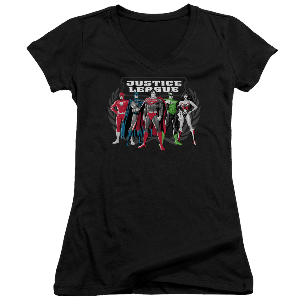 Justice League The Big Five Juniors V-Neck T-Shirt Juniors V-Neck T-Shirt Justice League   