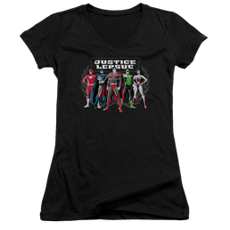 Justice League The Big Five Juniors V-Neck T-Shirt Juniors V-Neck T-Shirt Justice League   