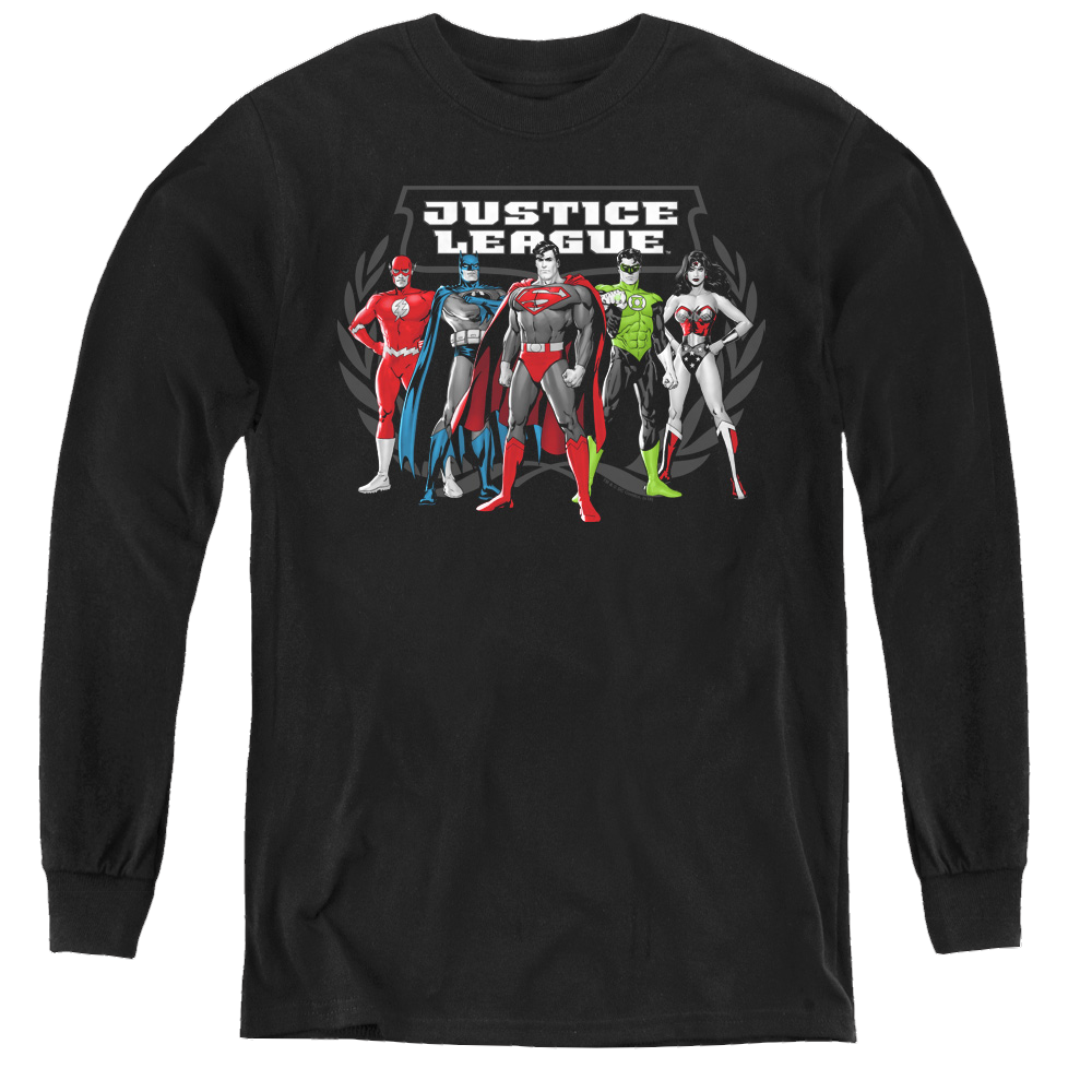 Justice League The Big Five - Youth Long Sleeve T-Shirt Youth Long Sleeve T-Shirt Justice League   
