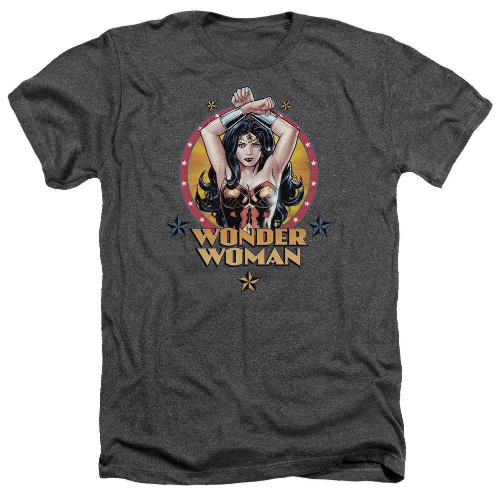 Justice League Powerful Woman Men's Heather T-Shirt Men's Heather T-Shirt Wonder Woman   