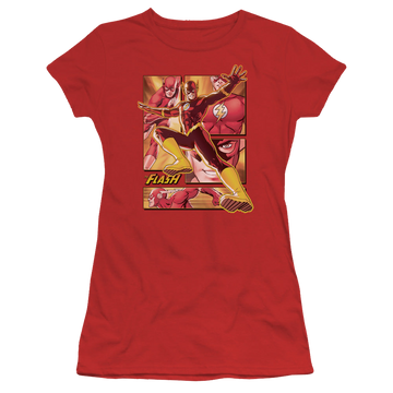 Red juniors t-shirt with Flash graphic