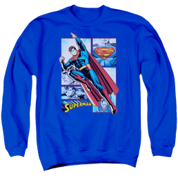 Justice League Superman Panels Men's Crewneck Sweatshirt Men's Crewneck Sweatshirt Superman   