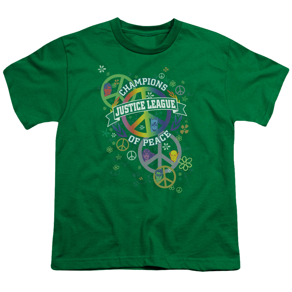 Justice League Peace League - Youth T-Shirt Youth T-Shirt (Ages 8-12) Justice League   