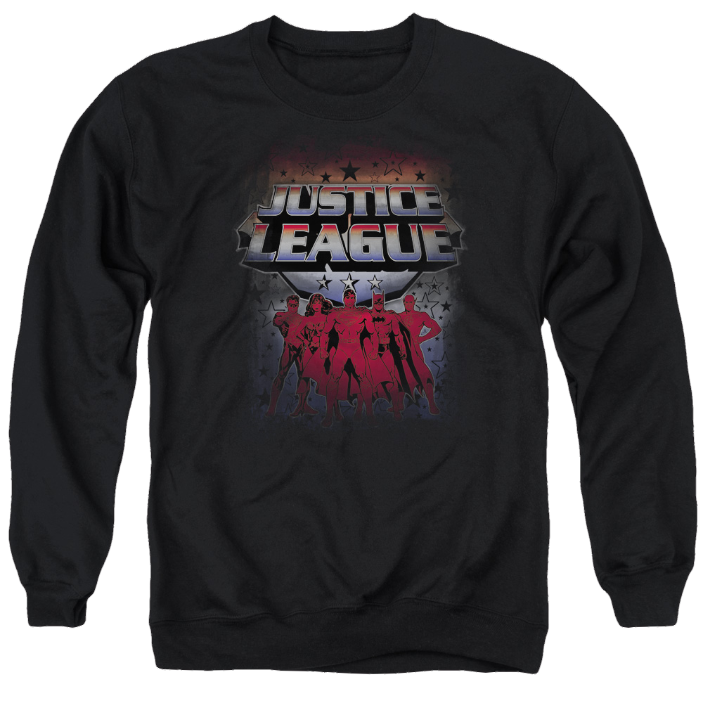 Justice League Star League Men's Crewneck Sweatshirt Men's Crewneck Sweatshirt Justice League   