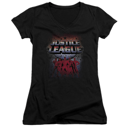 Justice League Star League Juniors V-Neck T-Shirt Juniors V-Neck T-Shirt Justice League   