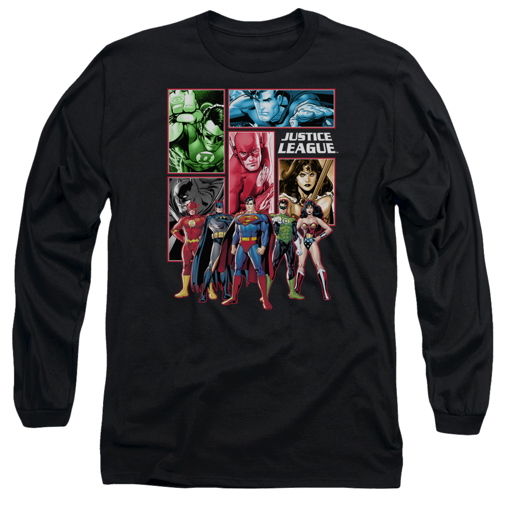 Justice League Justice League Panels Men's Long Sleeve T-Shirt Men's Long Sleeve T-Shirt Justice League   