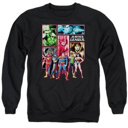 Justice League Justice League Panels Men's Crewneck Sweatshirt Men's Crewneck Sweatshirt Justice League   