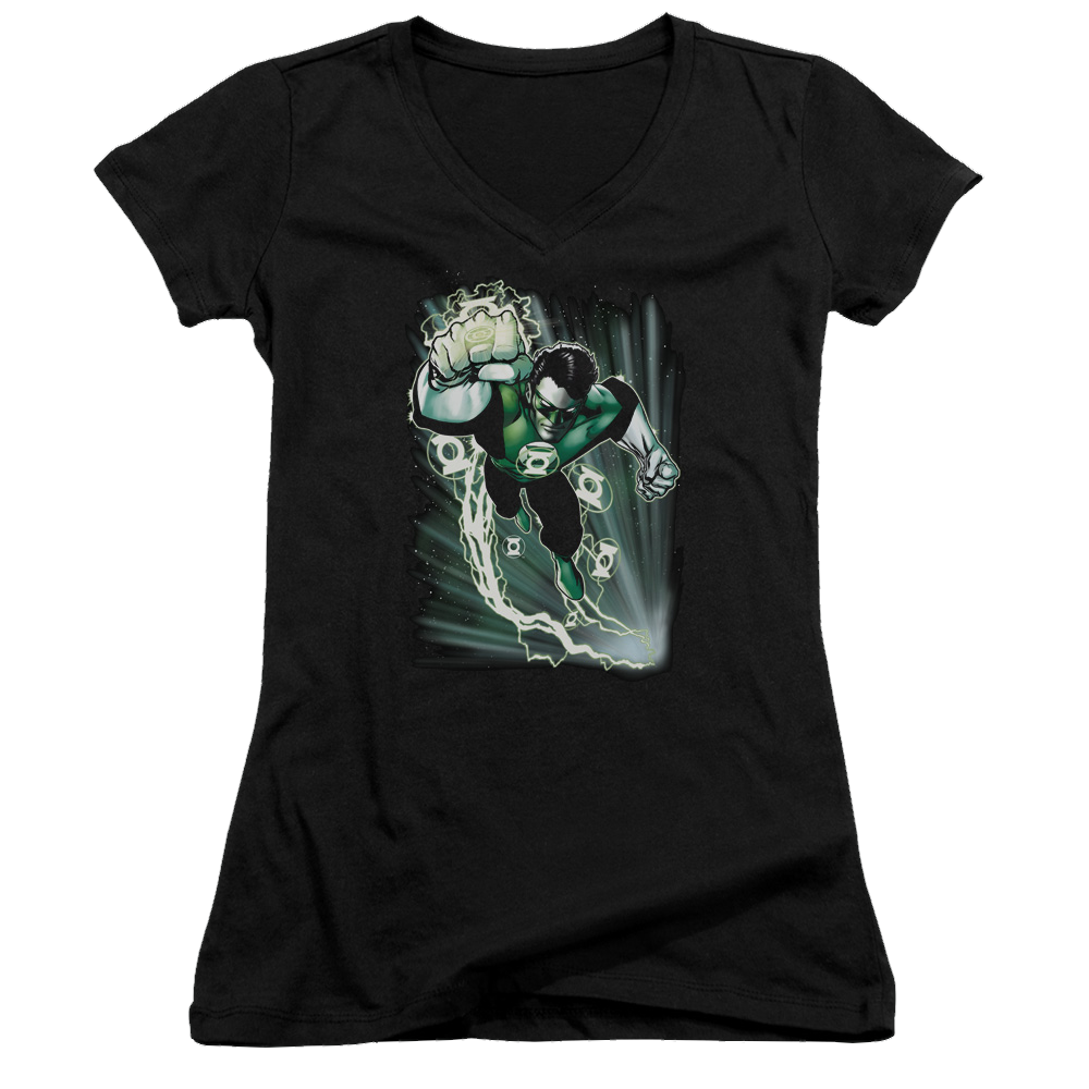 Green Lantern Emerald Energy - Juniors V-Neck T-Shirt Juniors V-Neck T-Shirt Green Lantern   
