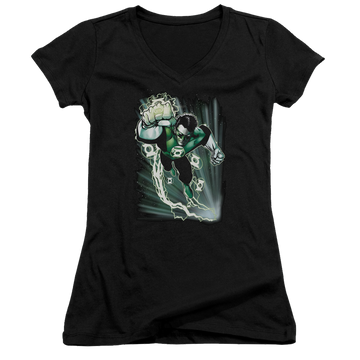 Green Lantern Emerald Energy - Juniors V-Neck T-Shirt Juniors V-Neck T-Shirt Green Lantern   