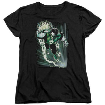 Black women's t-shirt with Green Lantern Emerald Energy graphic