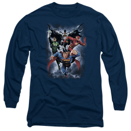 Justice League The Coming Storm Men's Long Sleeve T-Shirt Men's Long Sleeve T-Shirt Justice League   