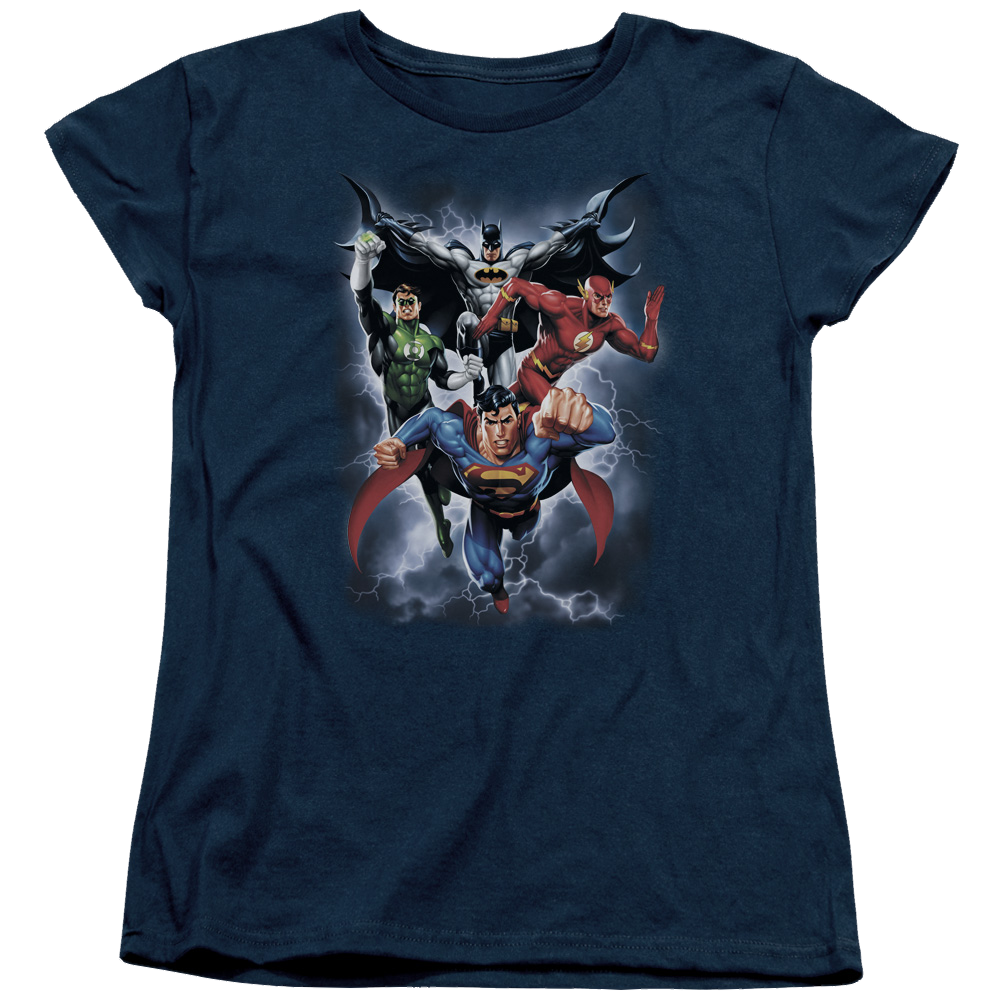 Justice League The Coming Storm Women's T-Shirt Women's T-Shirt Justice League   