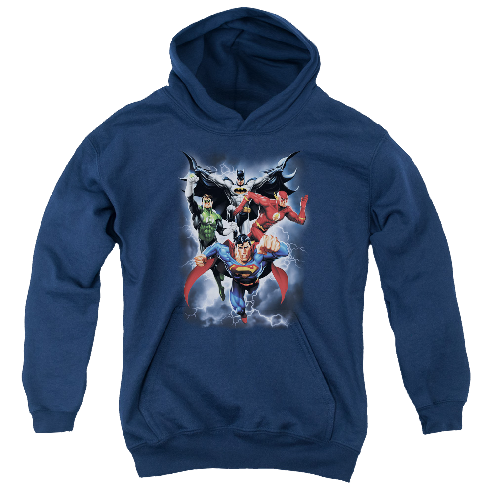 Justice League The Coming Storm - Youth Hoodie Youth Hoodie (Ages 8-12) Justice League   