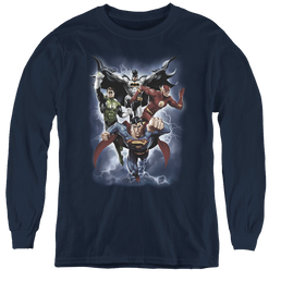 Justice League The Coming Storm - Youth Long Sleeve T-Shirt Youth Long Sleeve T-Shirt Justice League   