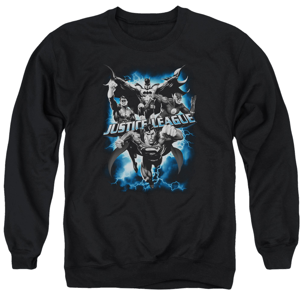 Justice League Justice Storm Men's Crewneck Sweatshirt Men's Crewneck Sweatshirt Justice League   