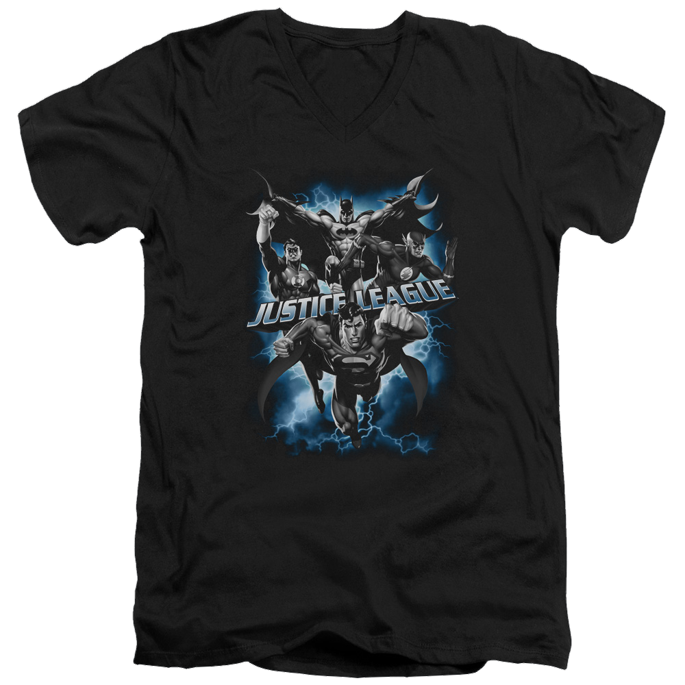 Justice League Justice Storm Men's V-Neck T-Shirt Men's V-Neck T-Shirt Justice League   