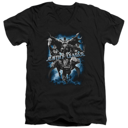 Justice League Justice Storm Men's V-Neck T-Shirt Men's V-Neck T-Shirt Justice League   