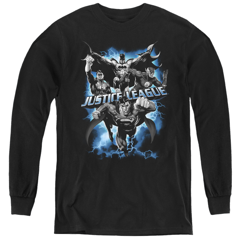 Justice League Justice Storm - Youth Long Sleeve T-Shirt Youth Long Sleeve T-Shirt Justice League   