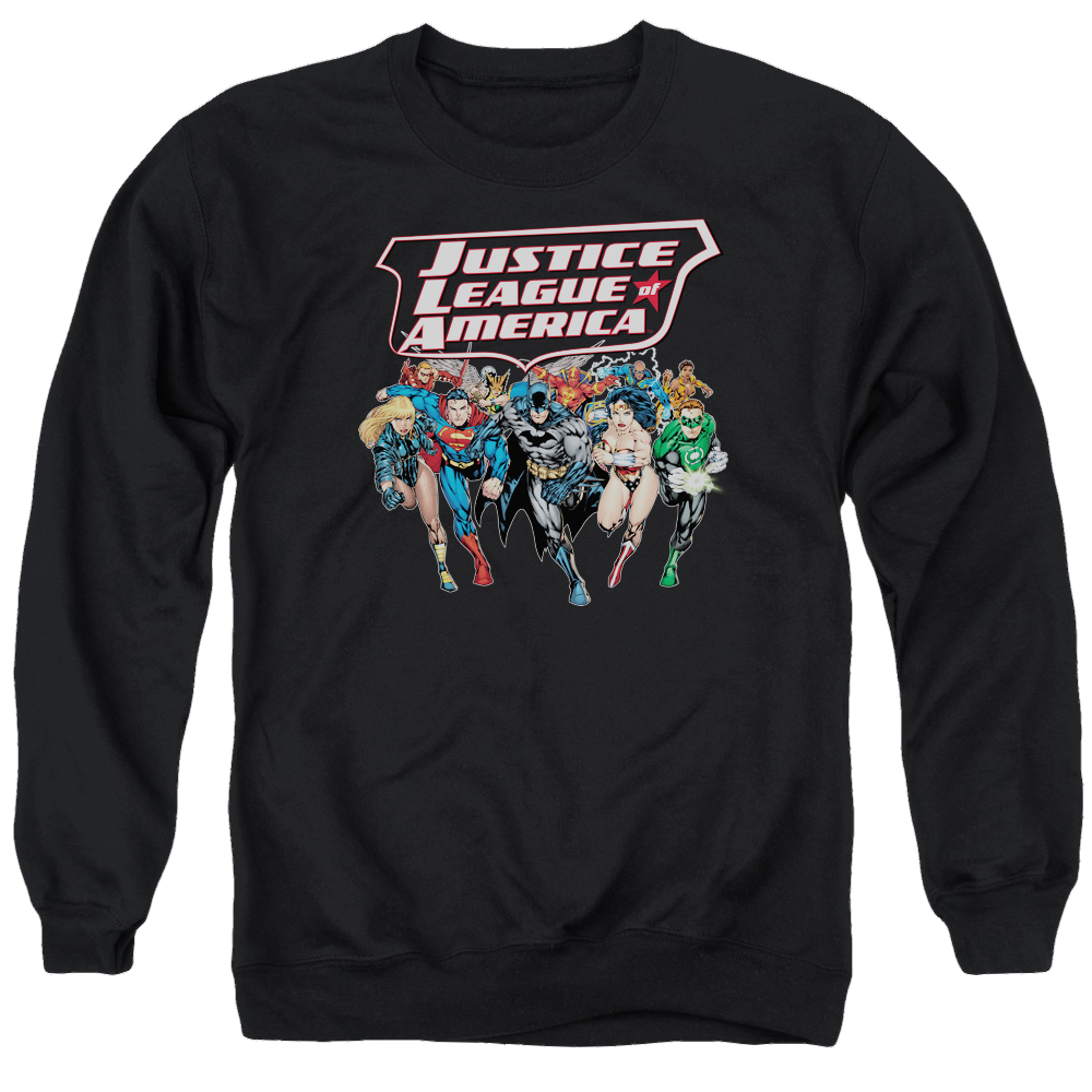 Justice League Charging Justice Men's Crewneck Sweatshirt Men's Crewneck Sweatshirt Justice League   