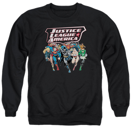 Justice League Charging Justice Men's Crewneck Sweatshirt Men's Crewneck Sweatshirt Justice League   