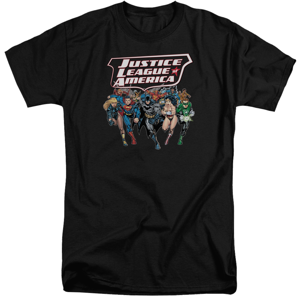 Justice League Charging Justice Men's Tall Fit T-Shirt Men's Tall Fit T-Shirt Justice League   