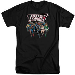 Justice League Charging Justice Men's Tall Fit T-Shirt Men's Tall Fit T-Shirt Justice League   