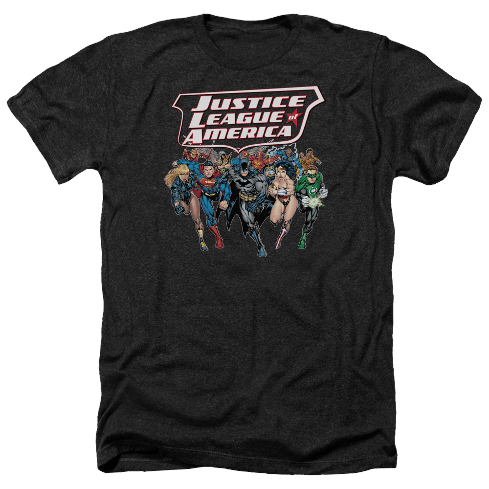Justice League Charging Justice Men's Heather T-Shirt Men's Heather T-Shirt Justice League   