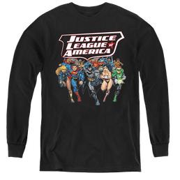 Justice League Charging Justice - Youth Long Sleeve T-Shirt Youth Long Sleeve T-Shirt Justice League   