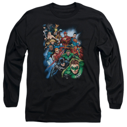 Justice League Heroes Unite Men's Long Sleeve T-Shirt Men's Long Sleeve T-Shirt Justice League   
