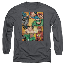 Justice League Hero Boxes Men's Long Sleeve T-Shirt Men's Long Sleeve T-Shirt Justice League   