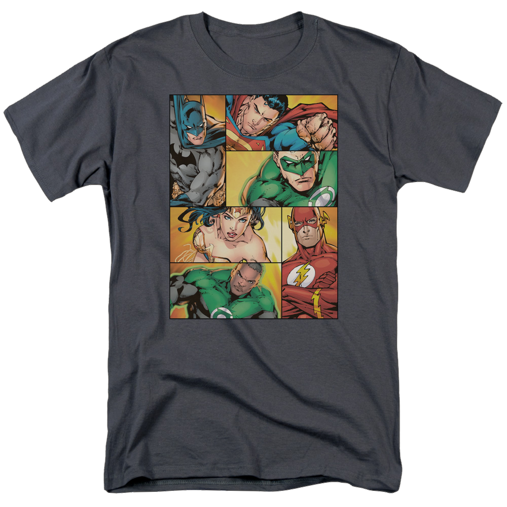Justice League Hero Boxes Men's Regular Fit T-Shirt Men's Regular Fit T-Shirt Justice League   