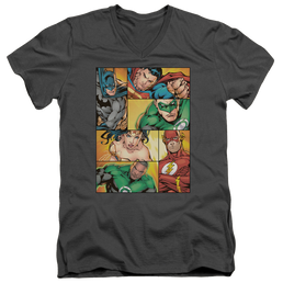 Justice League Hero Boxes Men's V-Neck T-Shirt Men's V-Neck T-Shirt Justice League   
