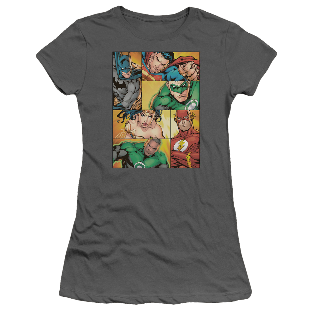 Justice League Hero Boxes Juniors T-Shirt Juniors T-Shirt Justice League   
