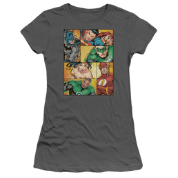 Justice League Hero Boxes Juniors T-Shirt Juniors T-Shirt Justice League   