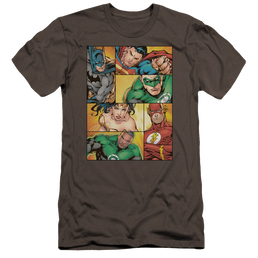 Justice League Hero Boxes Men's Premium Slim Fit T-Shirt Men's Premium Slim Fit T-Shirt Justice League   