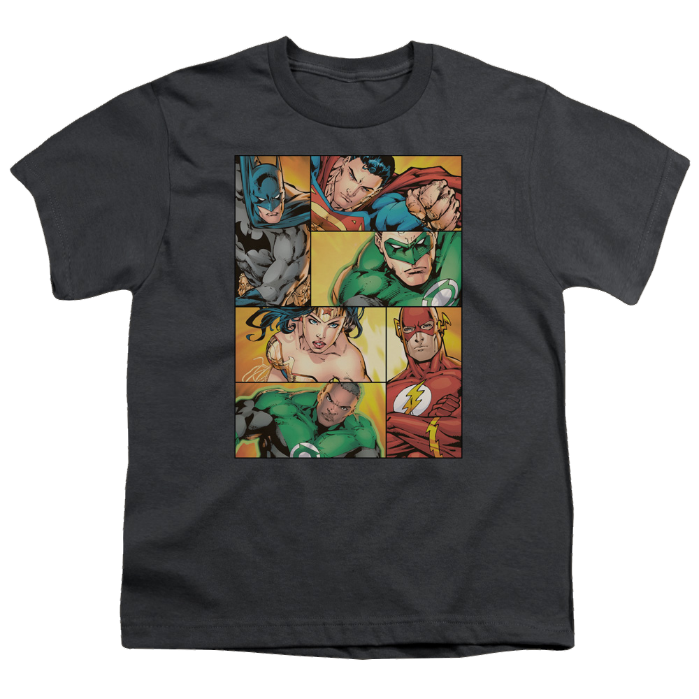 Justice League Hero Boxes - Youth T-Shirt Youth T-Shirt (Ages 8-12) Justice League   