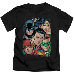 Justice League Up Close And Personal - Kid's T-Shirt Kid's T-Shirt (Ages 4-7) Justice League   