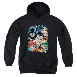 Justice League Up Close And Personal - Youth Hoodie Youth Hoodie (Ages 8-12) Justice League   