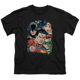 Justice League Up Close And Personal - Youth T-Shirt Youth T-Shirt (Ages 8-12) Justice League   
