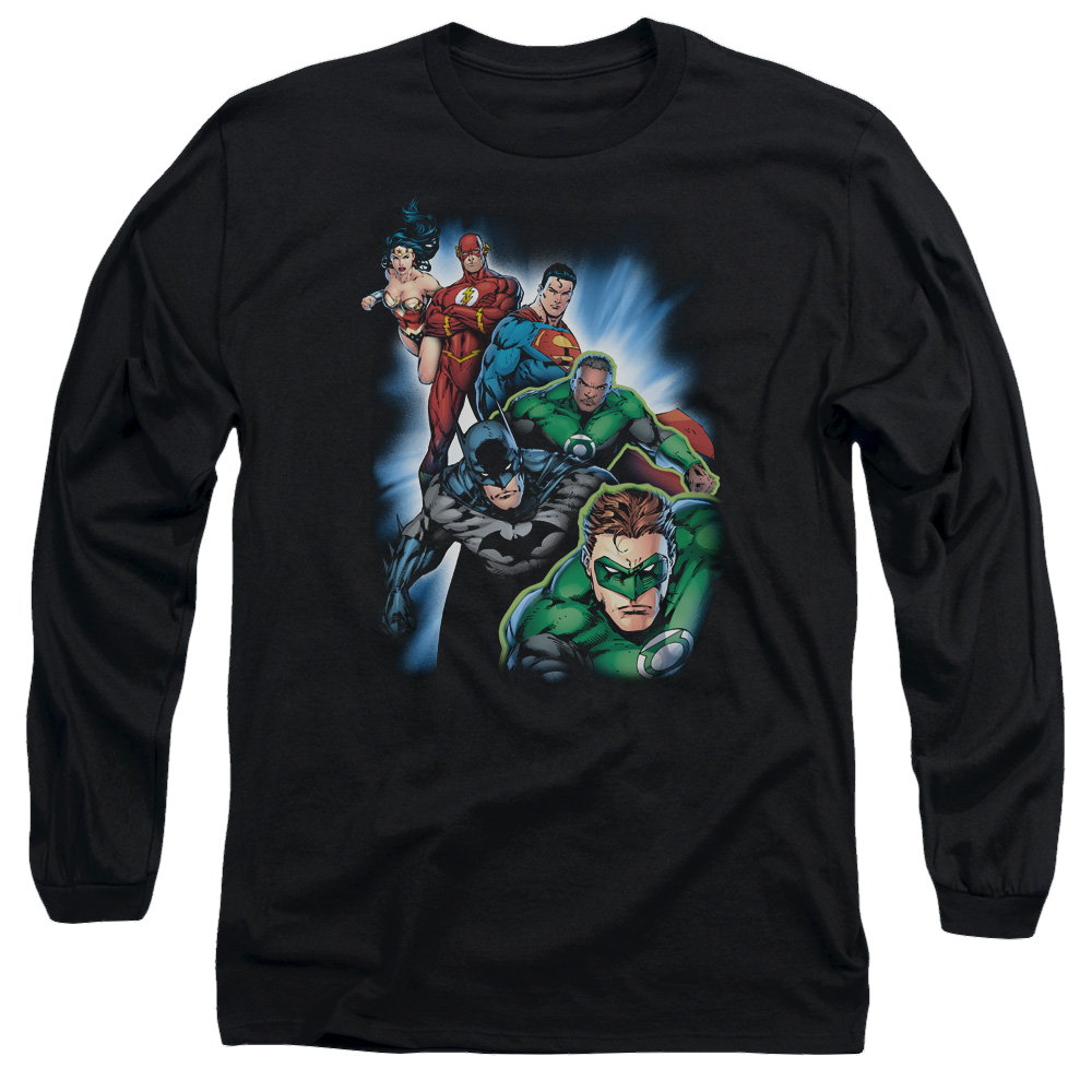 Justice League Heroes Unite Men's Long Sleeve T-Shirt Men's Long Sleeve T-Shirt Justice League   