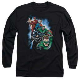 Justice League Heroes Unite Men's Long Sleeve T-Shirt Men's Long Sleeve T-Shirt Justice League   