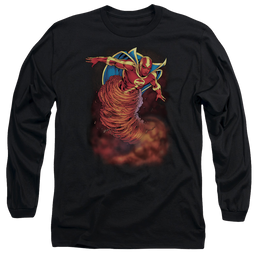 Justice League Tornado Cloud Men's Long Sleeve T-Shirt Men's Long Sleeve T-Shirt DC Comics   