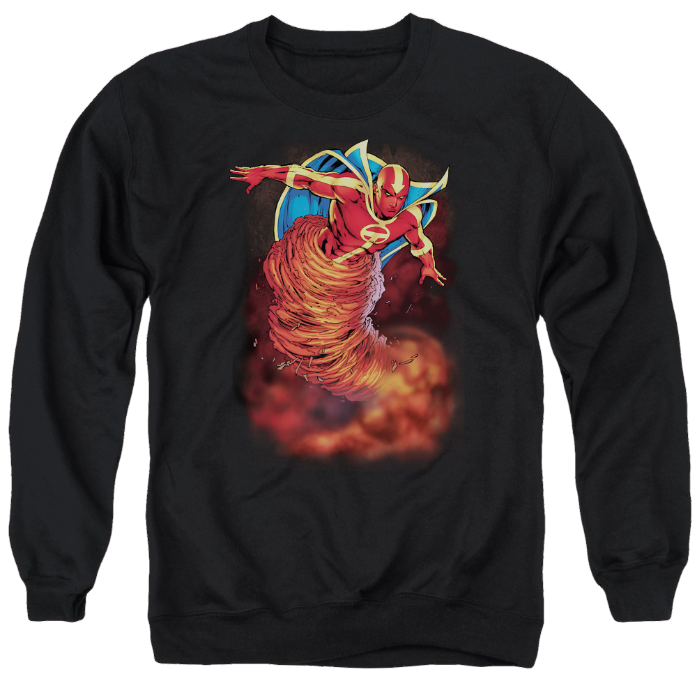 Justice League Tornado Cloud Men's Crewneck Sweatshirt Men's Crewneck Sweatshirt DC Comics   