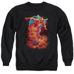 Justice League Tornado Cloud Men's Crewneck Sweatshirt Men's Crewneck Sweatshirt DC Comics   