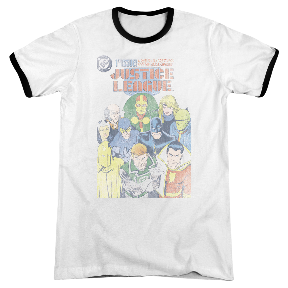 Justice League Justice League #1 Cover Men's Ringer T-Shirt Men's Ringer T-Shirt Justice League   