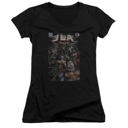 Justice League #1 Cover Juniors V-Neck T-Shirt Juniors V-Neck T-Shirt Justice League   