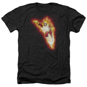 Charcoal men's heather t-shirt with Firestorm Blaze graphic